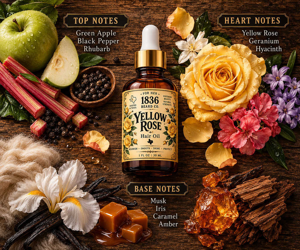 1836 Hair Serum - Yellow Rose-Clove, Hyacinth & Rose, 1 fl oz.