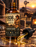 1836 Beard Co. Beard Oil – Ranch Hand, Coconut & Leather, 1 fl oz