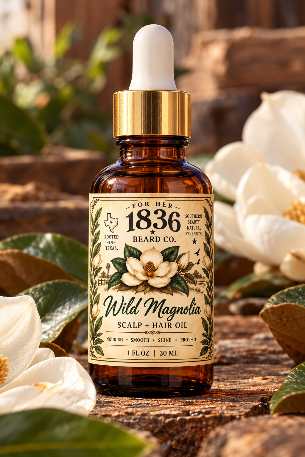 1836 Hair Serum - Wild Magnolia - Magnolia, Geranium & Musk,  1 fl oz.