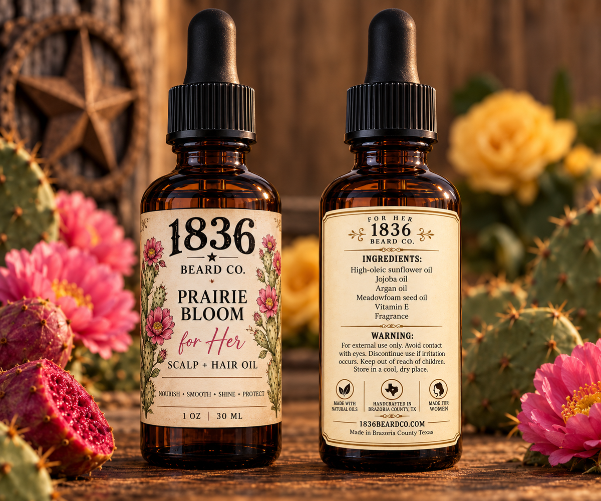 1836 Hair Serum - Prairie Bloom - Bergamot, Cactus Flower & Red Wood, 1 fl oz.