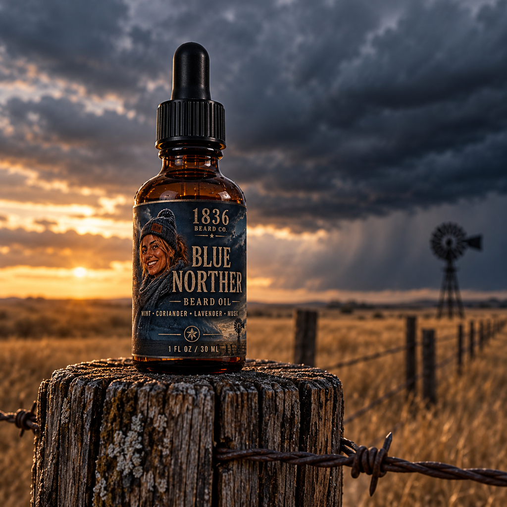 1836 Beard Co. Beard Oil – Blue Norther, Mint, Coriander & Lavender 1 fl oz