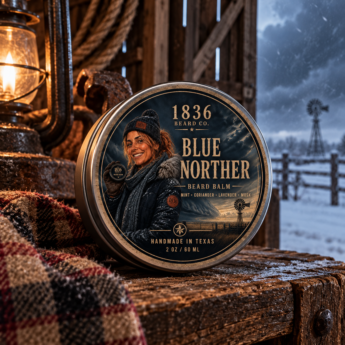 1836 Beard Co. Beard Balm –Blue Norther, Mint, Coriander & Lavender 1 fl oz (Copy)